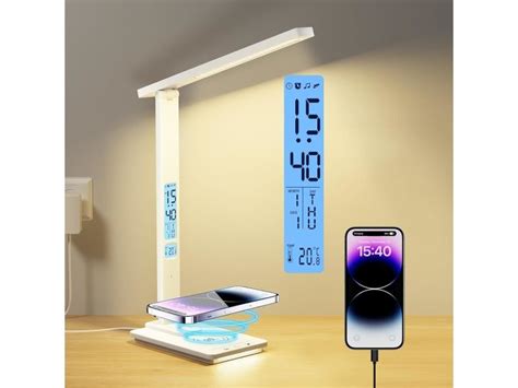 Lampe De Bureau Led Avec Chargeur Sans Fil Port Usb Blanc Conforama