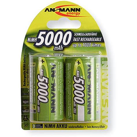 ANSMANN MaxE HR20 Nickel Metall Hydrid D Mono Akku 5000 MAh 2er Pack