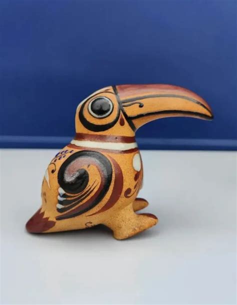 Vintage Jorge Wilmot Mexican Folk Art Tonala Pottery Toucan Figurine