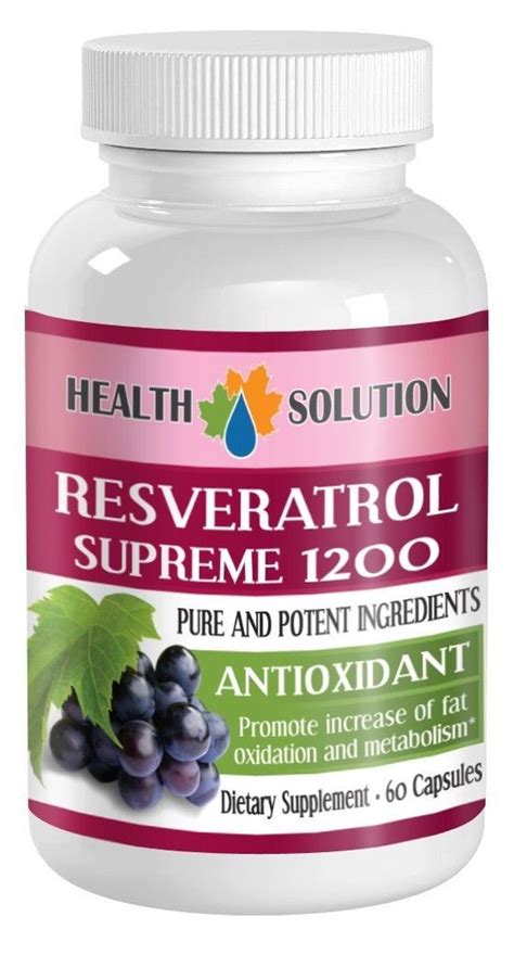 Resveratrol Supreme 1200mg Anti Aging Antioxidant 1 Bottle By Sport Nutritions 618194656295