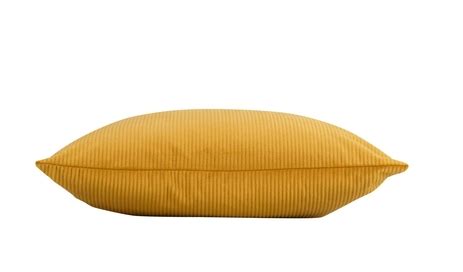 Coussin D Houssable En Tissu Effet Velours Cotel Casual Jaune X