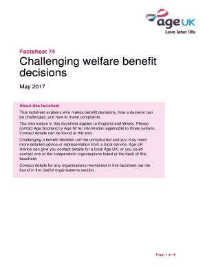 Fillable Online This Factsheet Explains Who Makes Benefit Decisions