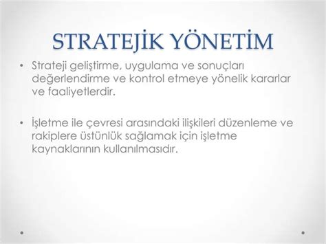 Stratejik Yönetim PPT