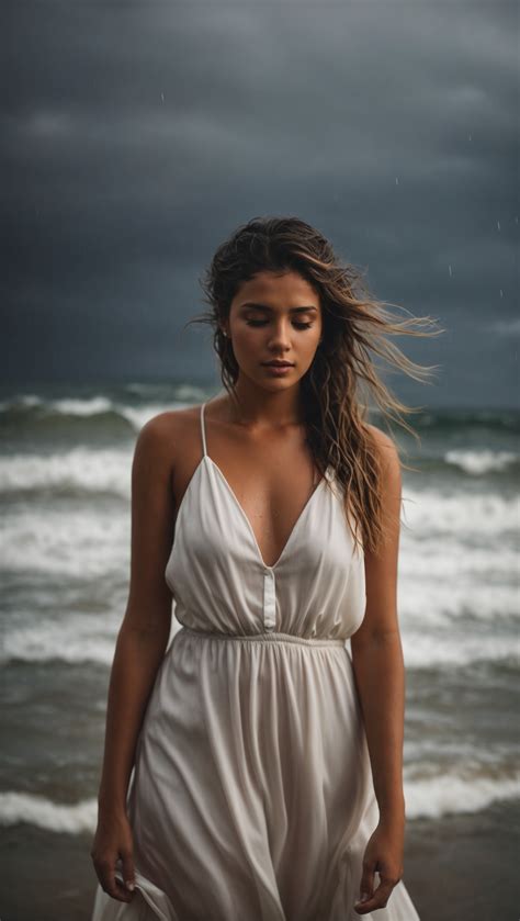 A Drenched Beauty On The Beach On Behance