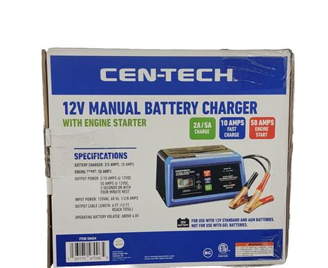 Cen Tech V Manual Charger With Engine Start Ebay