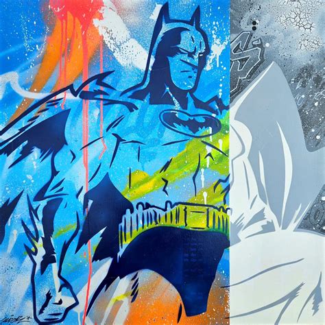 Peinture Batman bi colors par Kedarone Carré d artistes