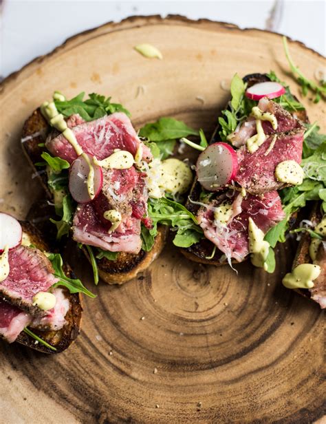 Open Faced Steak Sandwiches With Parmesan Avocado Cream Cooking And Beer