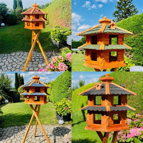 Garten Vogelhaus Vogelvilla Xl Doppelstock Vogelhaus Blau Gr N Rot