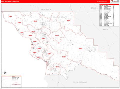 San Luis Obispo Zip Code Map United States Map