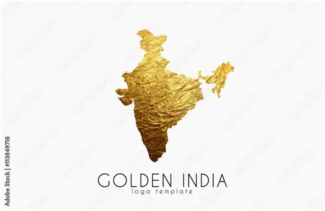 Vecteur Stock India Map Golden India Logo Creative India Logo Design