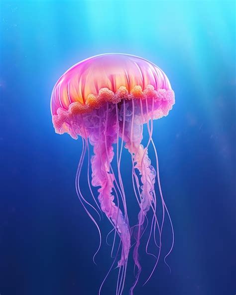 Premium AI Image | closeup of a jellyfish in the ocean