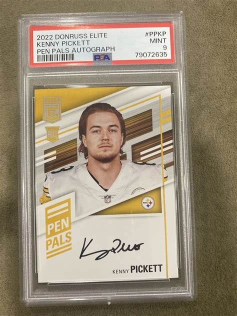 Panini Donruss Elite Pen Pals Kenny Pickett Rc On Card Black Ink