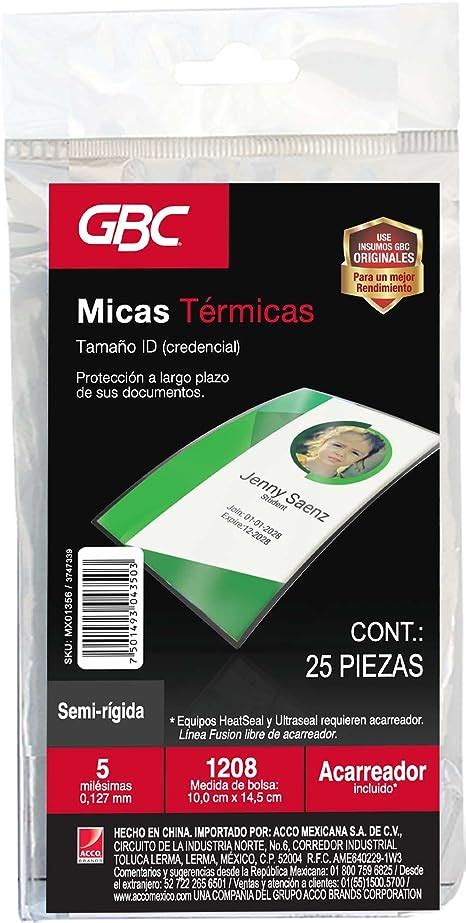 GBC Mica térmica 10 x 14 5cm 5mil semi rígida 50PZ P6891 Amazon