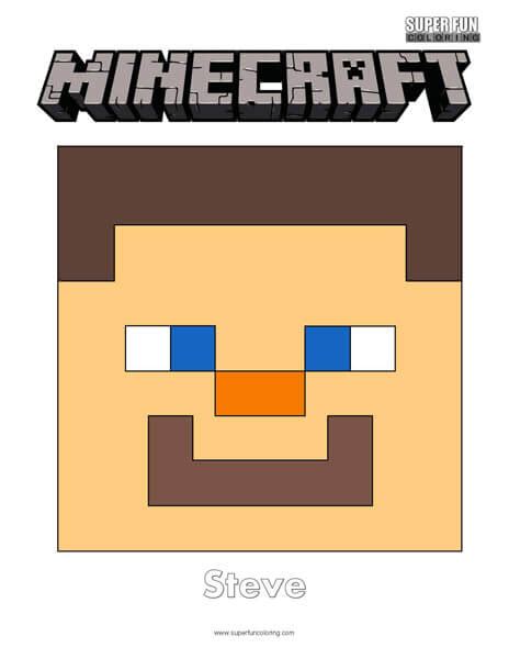 Minecraft Steve Face Coloring Pages