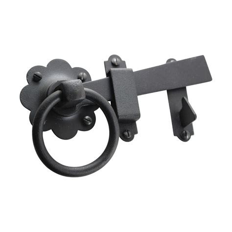 Floral Gate Latch Wrought Iron Heavy Duty Finish 7 In W