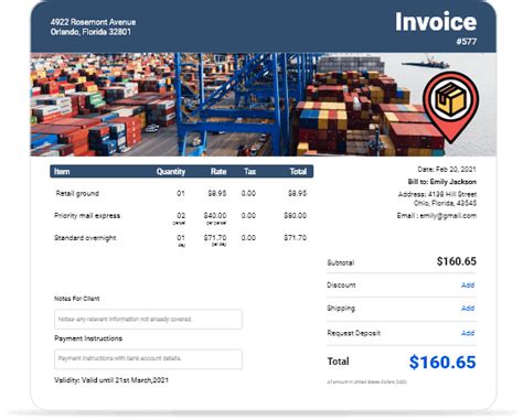 Free Shipping Invoice Template Download Multiple Formats