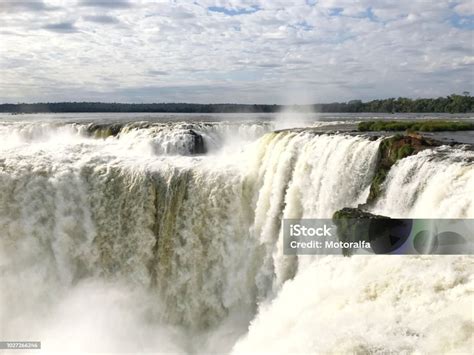 iguazu falls devils throat stock photo  image  argentina