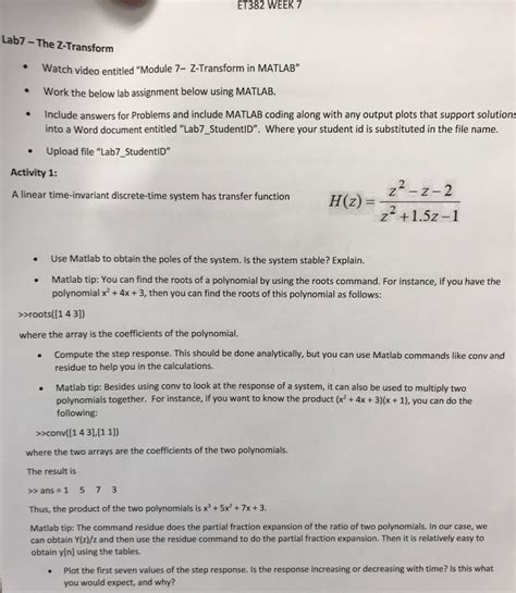 Solved A Linear Time Invariant Discrete Time System Has