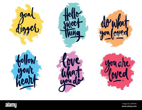 Motivation Lettering Design Set Hand Drawn Stock Vector Image Art Alamy