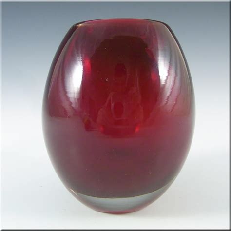 Whitefriarsbaxter Ruby Red Glass Ovoid Vase 9518 £2375 Red Glass Glass Ruby Red