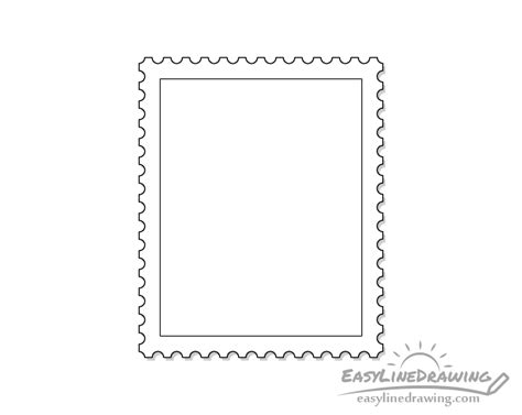 How To Draw A Stamp Step By Step Easylinedrawing