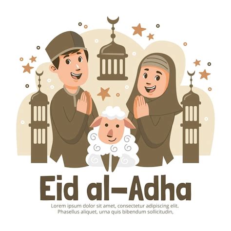 Premium Vector Cartoon People Celebrating Eid Al Adha Illustration