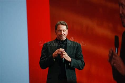 CEO Of Oracle Larry Ellison Makes His Speech Editorial Photography