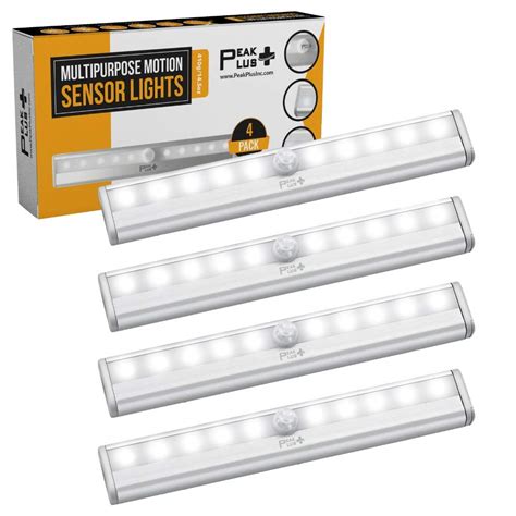 PeakPlus LED Motion Sensor Light, LED Battery Operated Lights, Under Cabinet Lighting, Stick On ...