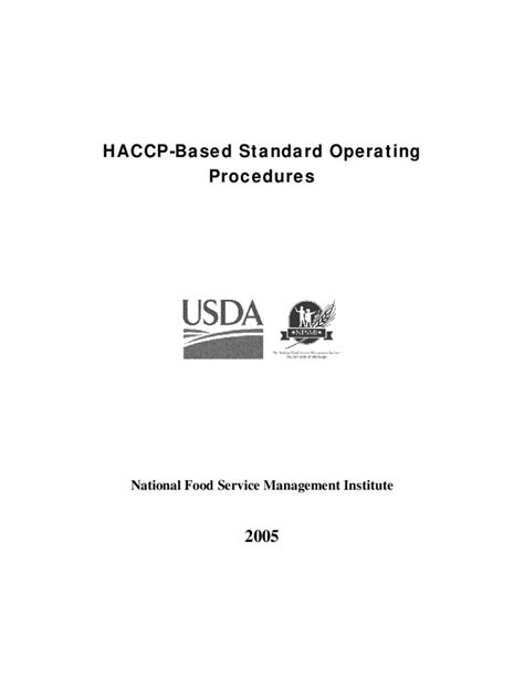 Fillable Online Haccp Based Standard Operating Procedures State Of