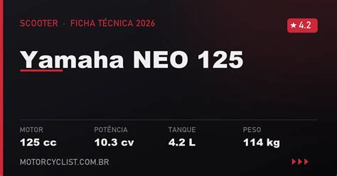 Calibragem Pneu Neo 125 - Yamaha NEO 125: Calibragem do Pneu, Óleo e Ficha 2026