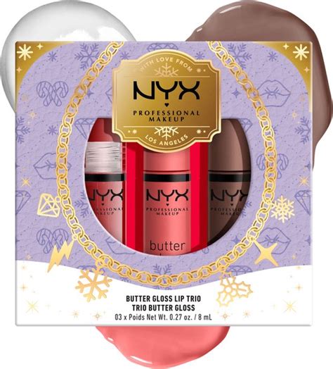 Nyx Professional Makeup Holidays 2022 Mrs Claus Butter Gloss Trio