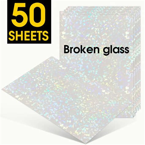 Sheets Broken Glass Hologram Cold Lamination Film Sticker A Sheets