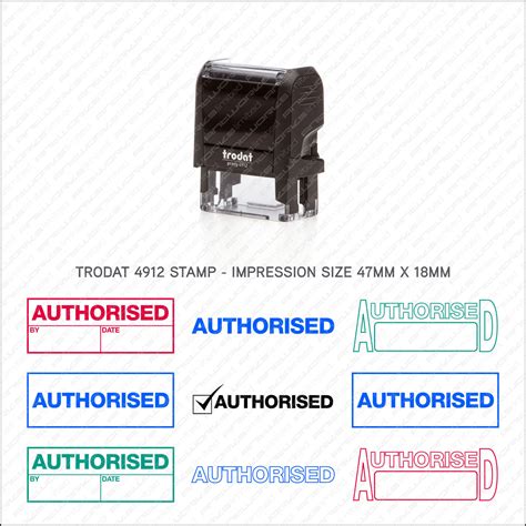 Authorised Rubber Stamp Self Inking Business Shop Office School Trodat