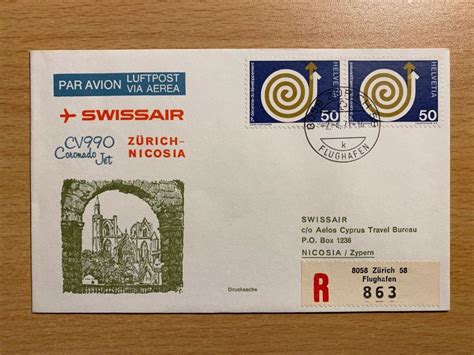 Swissair Erstflug Zürich Nicosia 1971 Acheter sur Ricardo