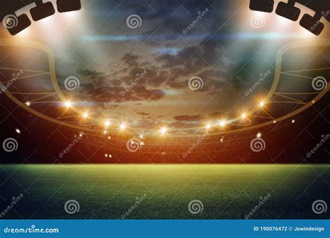 Lights at Night and Stadium Stock Photo - Image of fotball, champion ...