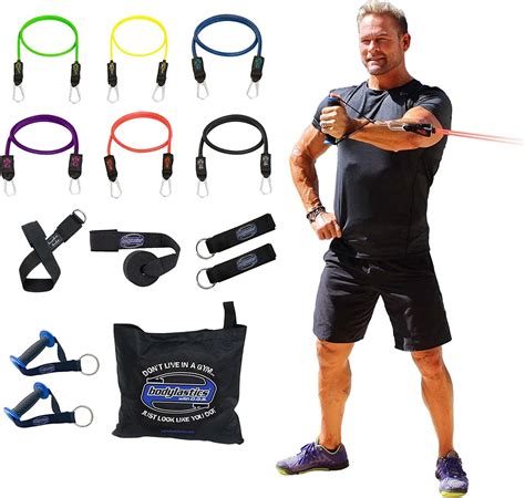 Bodylastics Resistance Band Set 6 Resistance Bands For Working Out Exercise Bands With Handles