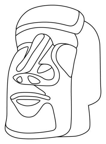 Coloriage - Émoji Moai | Coloriages à imprimer gratuits