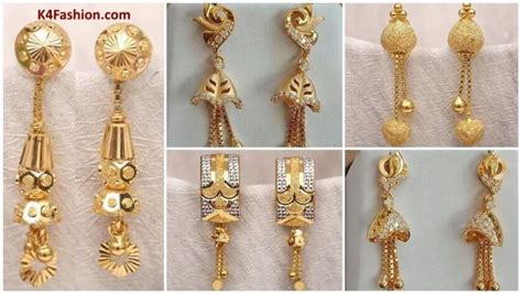 Light Weight Gold Latkan Earrings Latest Designs K4 Fashion