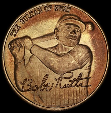 Babe Ruth Kt Gold Plated Lifetime Statistics Commemorative Coin