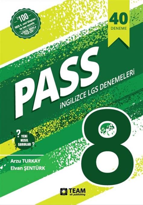 Team Elt Publishing S N F Lgs Ngilizce Pass Adet Deneme