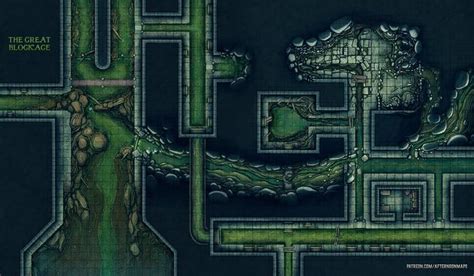 The Great Blockage Storm Drain Battle Map With Sewers 60x35 Dndmaps Map Pictures