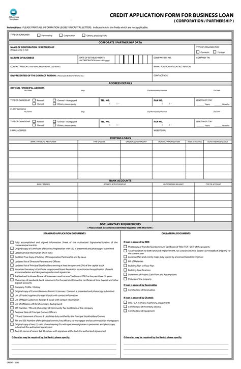 Business Loan Application Template