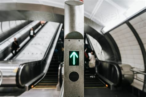 Green Arrow Front Escalators Premium Photo Rawpixel