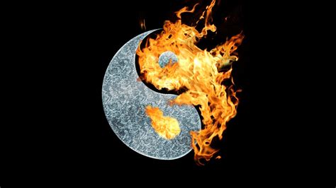 Fire And Ice Yin And Yang Wallpaper - HD wallpaper