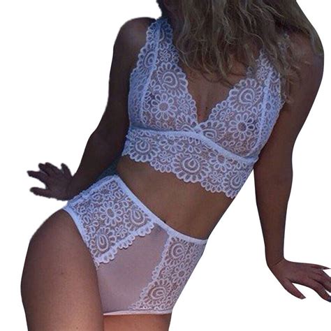 Udaxb Lingerie Women Lingerie Corset Lace Flowers Push Up Top Bra Pants