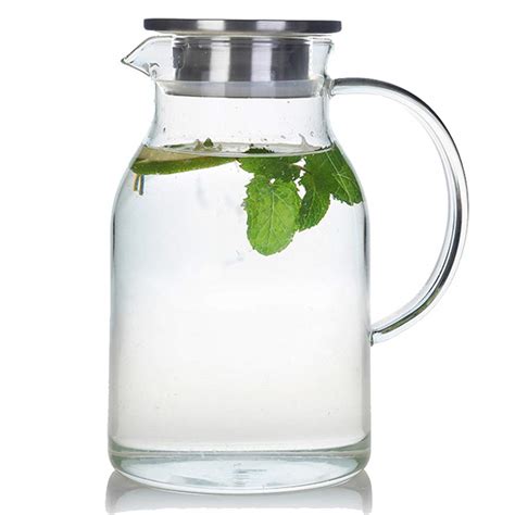 Karafu Glass Pitcher With Lid 68oz Heat Resistant Water