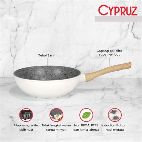 Cypruz White Granite Series Fry Wok Lazada Indonesia