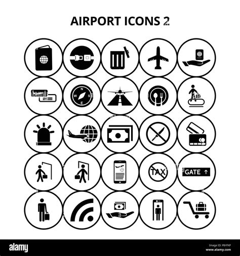 Aeropuerto De Iconos Para El Diseño Web Y La Interfaz De La Aplicación