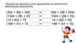 ACTIVIDADES PROPIEDADES DE LA SUMA PARA NIÑOS PPT