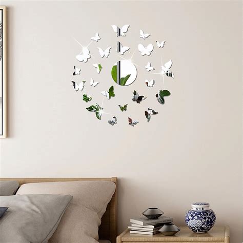 Gobesty D Butterfly Wall Stickers Pieces Acrylic Mirror Wall